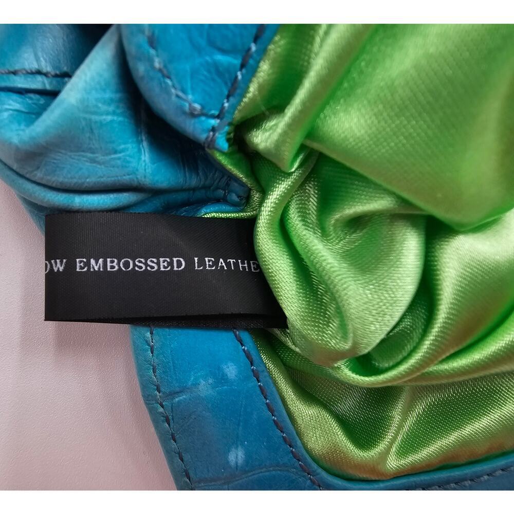 Maxx New York Blue Genuine Cow Embossed Leather Clutch - Picture 13 of 16